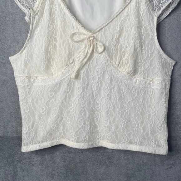 Y2k Babydoll Top 3X Lace Cap‎ Sleeve Cottage Fairy Feminine Romantic Coquette - Picture 4 of 11